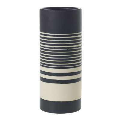 Vase de table en céramique noir / blanc