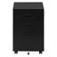Boîte contemporaine à dossiers roulants, stratifié noir pour armoire de rangement de bureau efficace, tiroirs