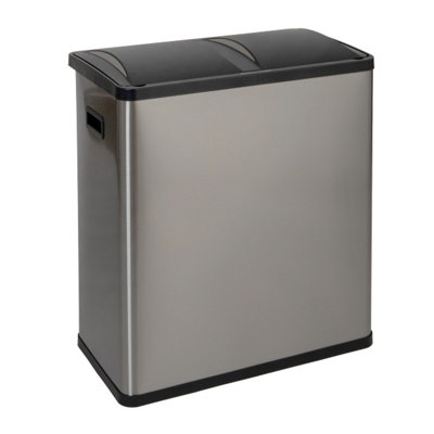 Brushed Stainless Steel Dual Sensor Recycle Bin