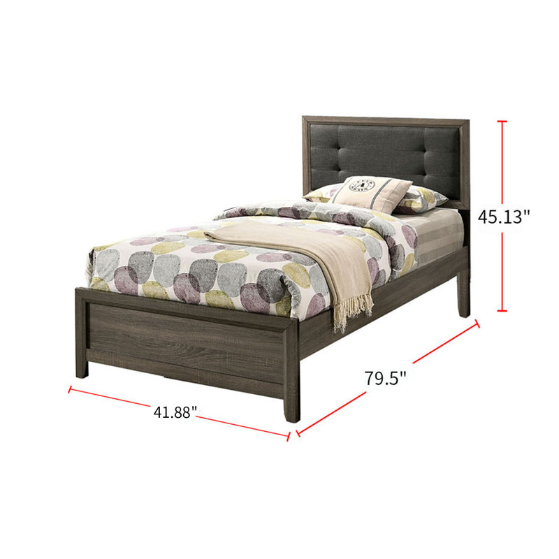Kristen Upholstered Platform Bed, Twin