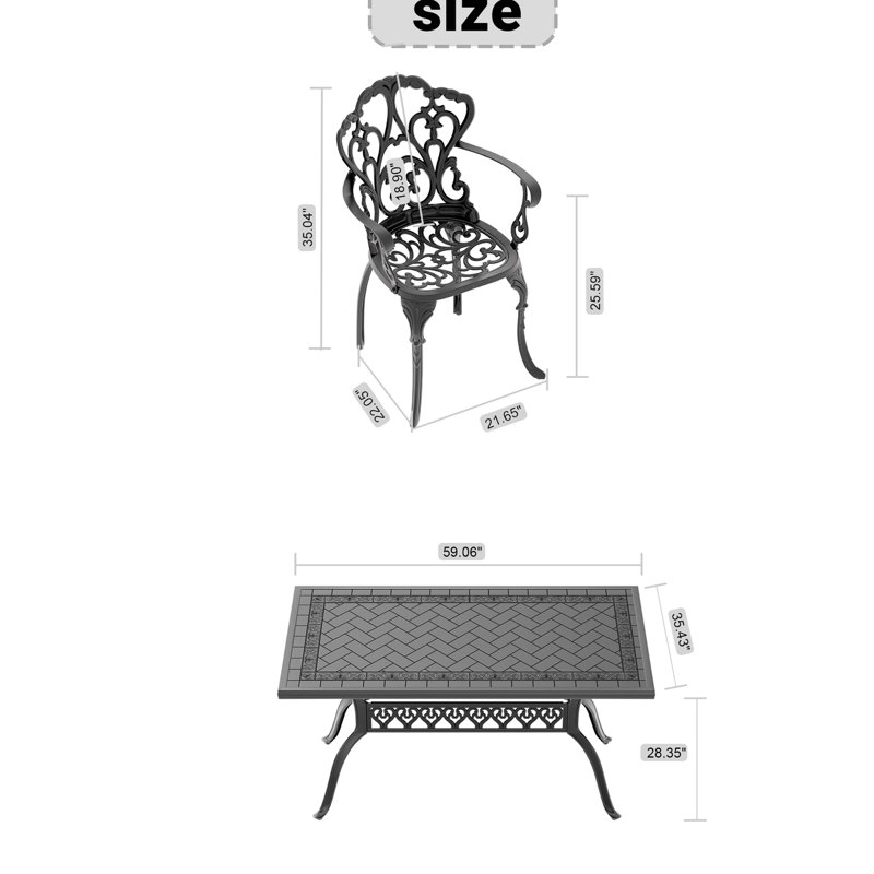 Akya 4 - Person Patio Dining Set with Rectangular Table , Cushions Included