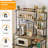 Large Bakers Rack With Power Outlets, 6-Tier Microwave Stand, Coffee Bar With 12 S-Shaped Hooks, Kitchen Shelf With Wire Basket, 39.3 X 15.5 X 66.9 Inches-151513202