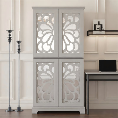 Armoire d'appoint 67 portes 4 portes avec tablettes réglables