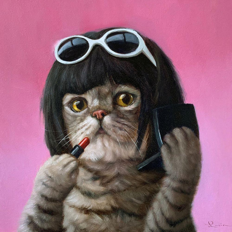 Art encadré sur toile tendue par Trinx Heffernan, Lucia: Bob Cat H1720D, H 15 po x l 15 po