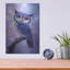 «Young Blue Owl with Big Yellow Eyes» par Momart, art mural en métal-1994729670