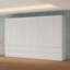 Grande armoire autoportante avec 8 tiroirs et 4 tringles suspendues, blanc