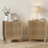Mid-Modern Oak Bedside Table with Grille Design and Two Drawers