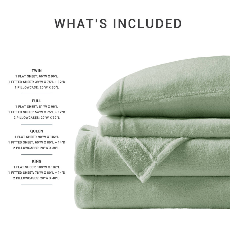 Sage Green Microfiber Full-Size 4-Piece Sheet Set