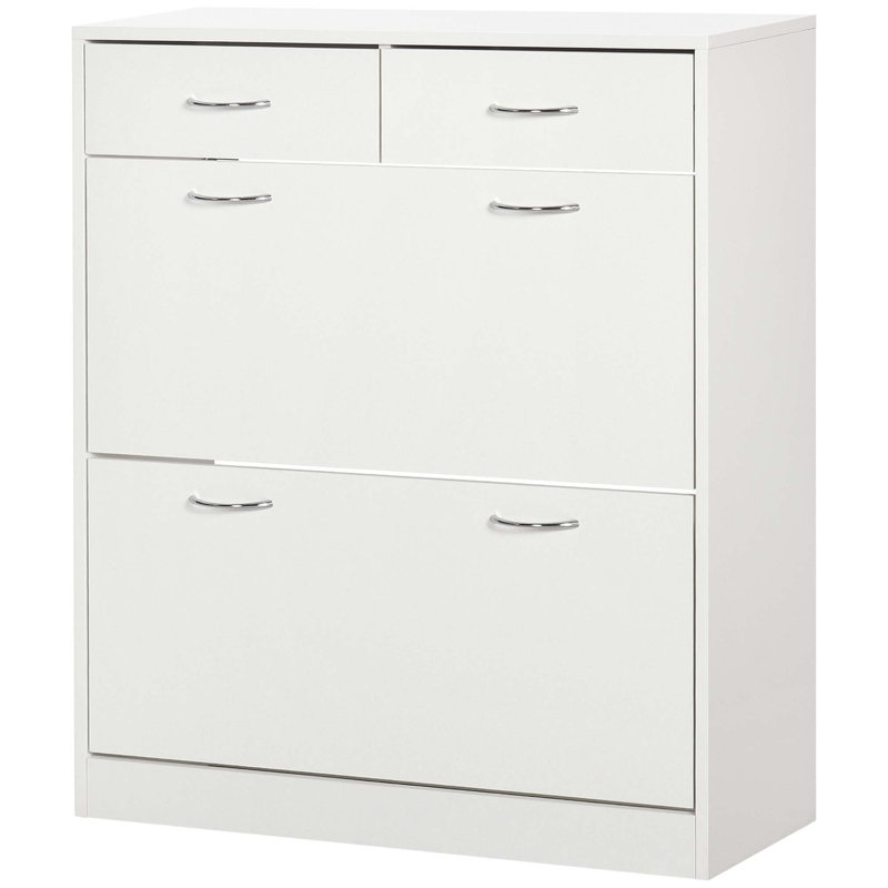12 Pair Flip Down Shoe Storage, White