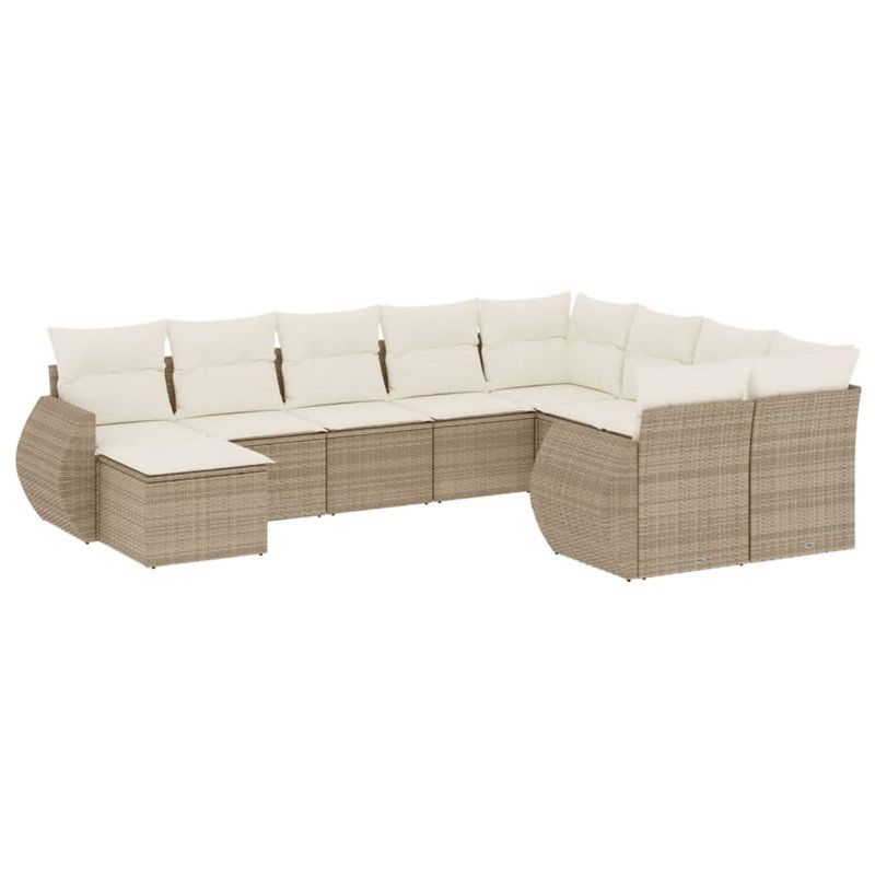 Ensemble de canapé de jardin Vidaxl beige, blanc crème