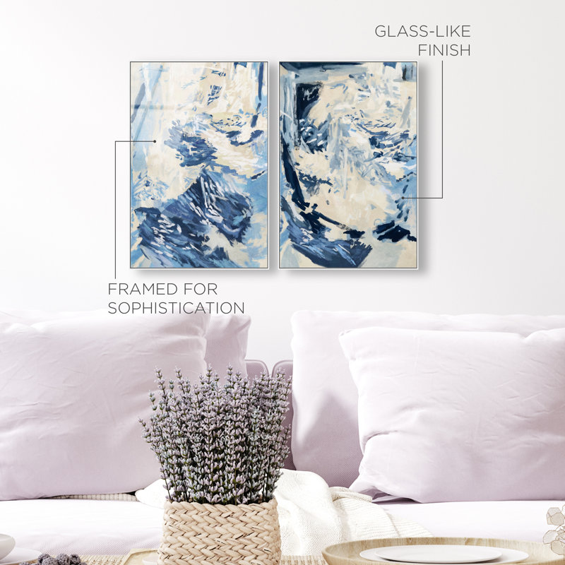 Coastal Feel Set High-Gloss Frameless Acrylic Glass Wall Art Abstract Print by Oliver Gal, Ready to Hang, 10 x 15