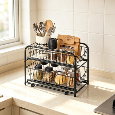 2-Tier Under Sink Organizer with Sliding Baskets