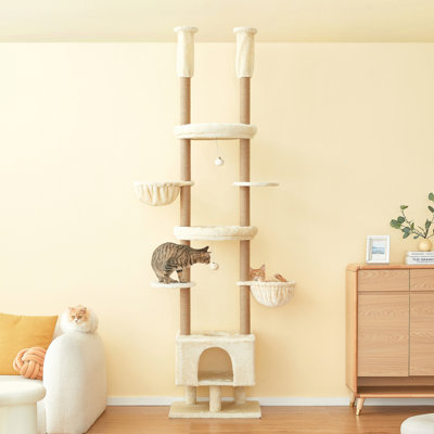 92.9" - 102.4" Floor To Ceiling Adjustable Height Cat Tree Tower