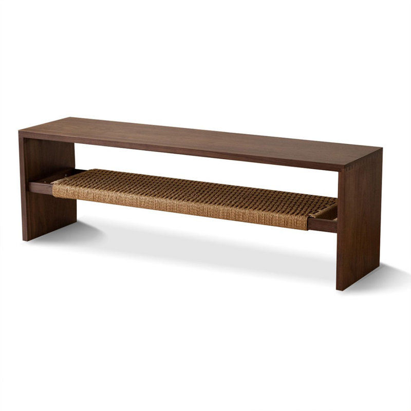Banc en bois massif noyer foncé, Noyer foncé