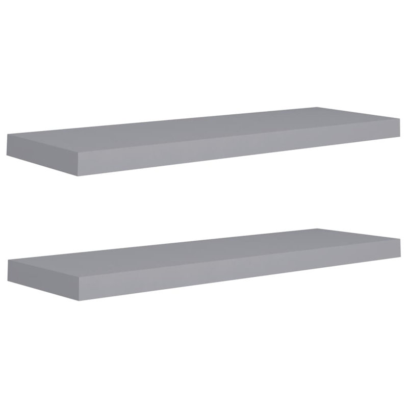 Bridgeville 2 Piece Floating Shelf, Light Grey, 3.8 cm H x 80 cm W x 23.5 cm D