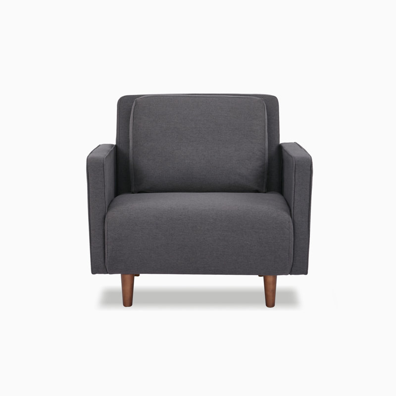 Lekha Upholstered Accent Chair, Charcoal