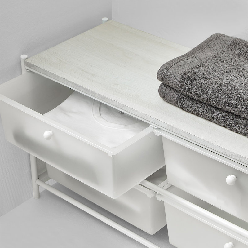 Commode de rangement 4 tiroirs Suprima, Blanc