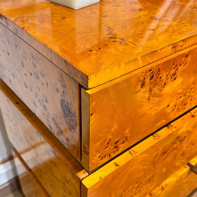 Commode décorative luxueuse de style italien, Jaune, or