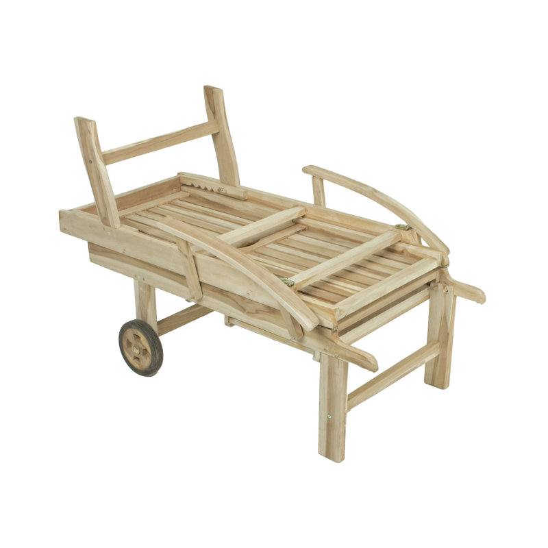 Bramhall 195cm Long Reclining Teak Single Lounger