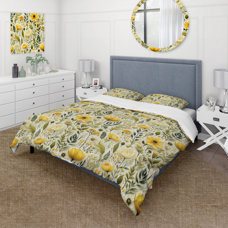 Ensemble de housse de couette Botanical, Housse de couette pour très grand lit et 2 très