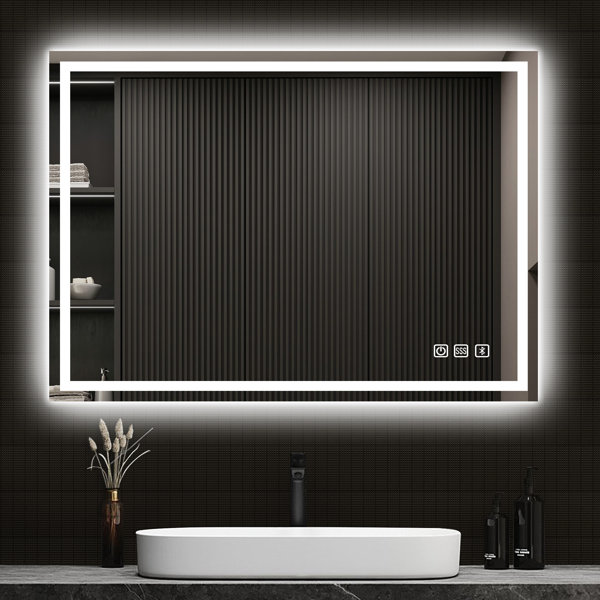 Orren Ellis 40 X 28 Inch Bathroom Led Vanity Mirror, Anti-fog Wall