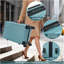 Ensemble 6 pièces de bagage, valise rigide en ABS avec roues pivotantes, verrou TSA, crochets latéraux, bagage à main léger et bagage à main