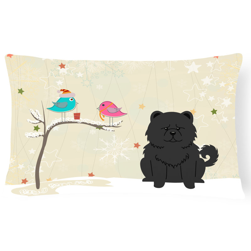 Coussin lombaire d’intérieur/d’extérieur contemporain de noël & modern, Noir