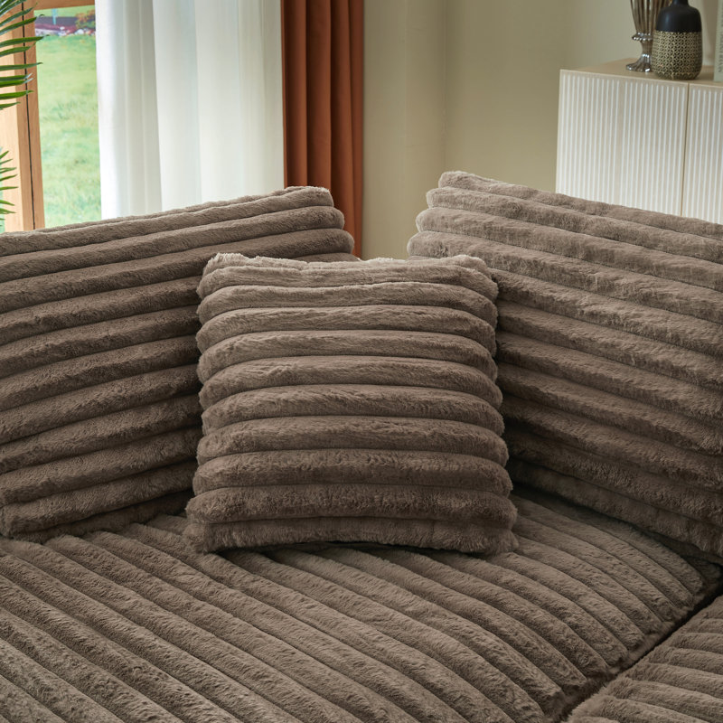 Modern Curved L-Shape Luxury Sectional Oversized Sofa: Minimalist Design, Comfy Sleeper Couch For Living Room, Apartment & Reception Spaces,No Assembly Required