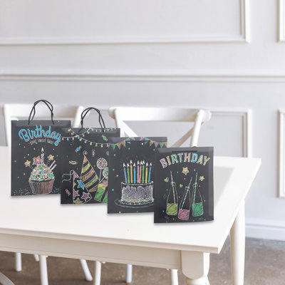 Ensemble de 12 sacs-cadeaux Glitter Happy Birthday