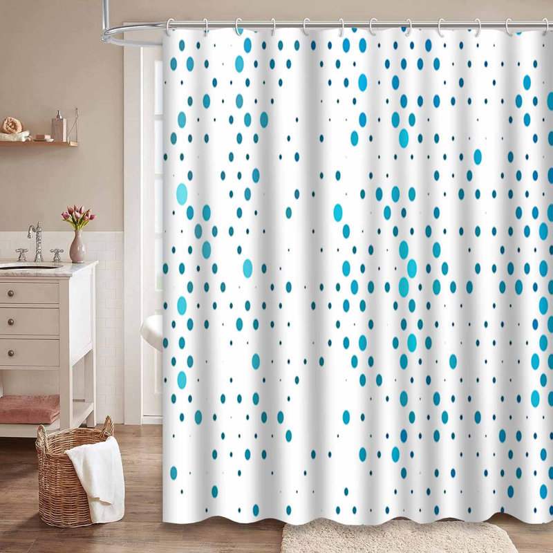 Rideau de douche bleu clair avec 12 crochets Banner, L 72 po x l 72 po