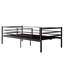 Structure de lit plateforme classique en métal avec support en lattes d'acier, rangement généreux sous le lit, aucun sommier requis, assemblage facile, noir