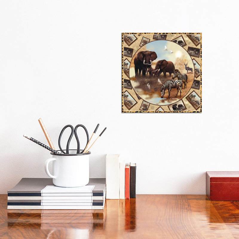 Safari Square Circle - Wrapped Canvas Print, 30.48 cm H x 30.48 cm W