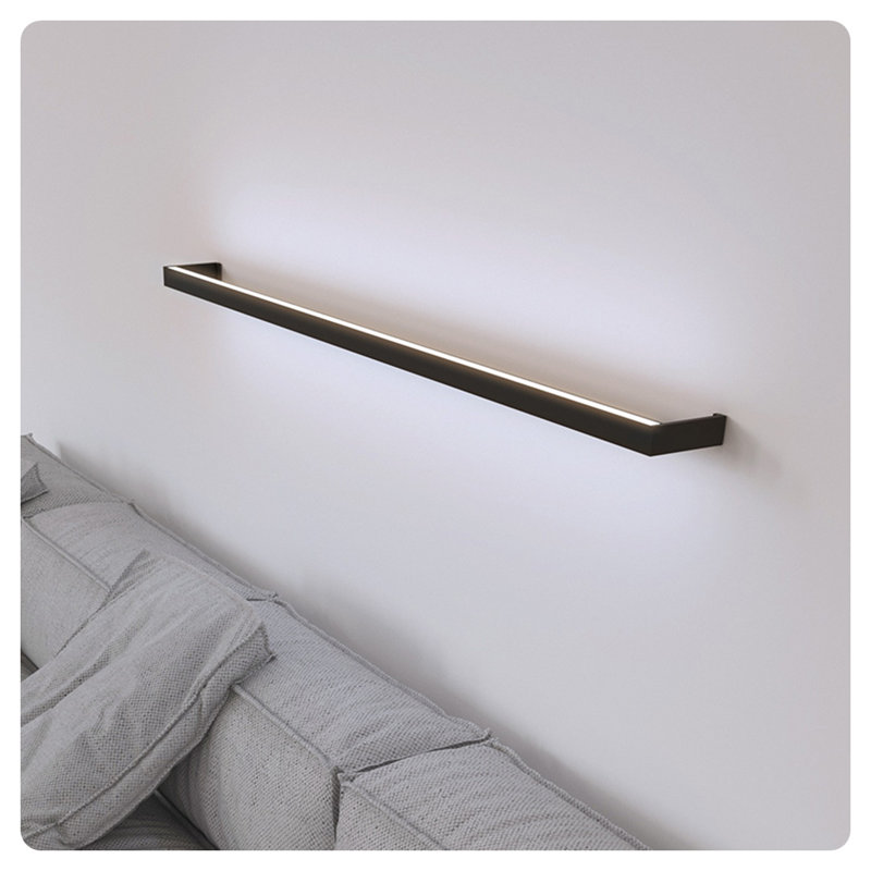 Thin-Line Dimmable LED Bath Bar, Satin Black, 3000K, 0.75'' H X 72'' W X 3.5'' D