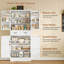 Armoire de cuisine avec 2 tiroirs, armoire de rangement avec portes de grange, blanc