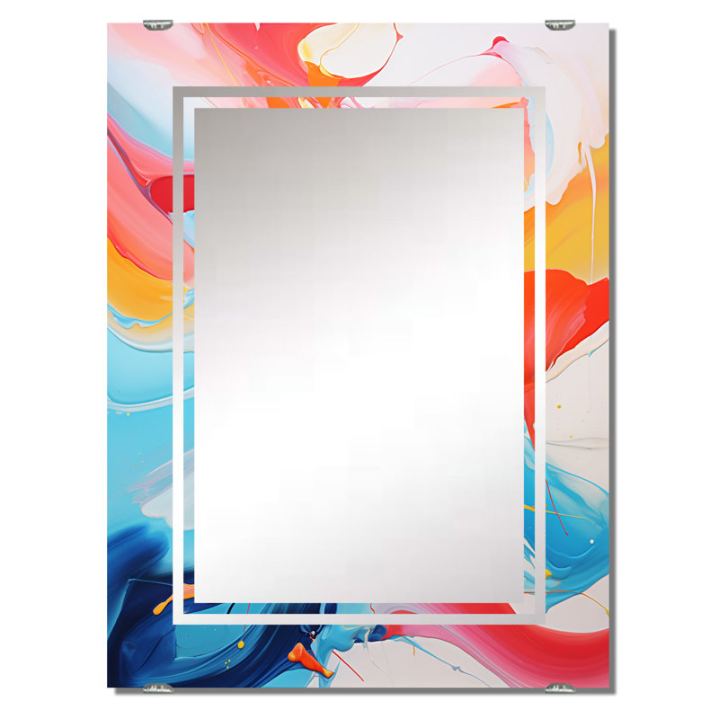 Khyrell - Miroir mural abstrait à encre liquide grand MIR137542, 32 po x 24 po