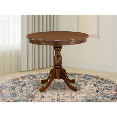Antique Kitchen Table - a Round Dining Table Top with Pedestal Base, Walnut