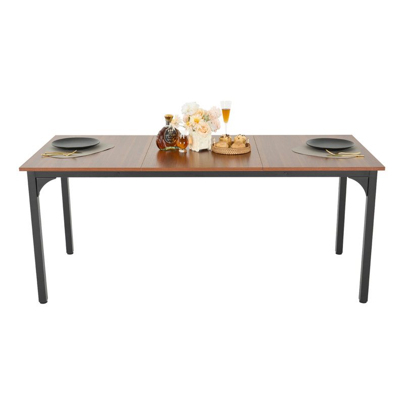 Table de salle à manger rectangulaire en bois 71 pouces pour 6 à 8 personnes (table seulement)