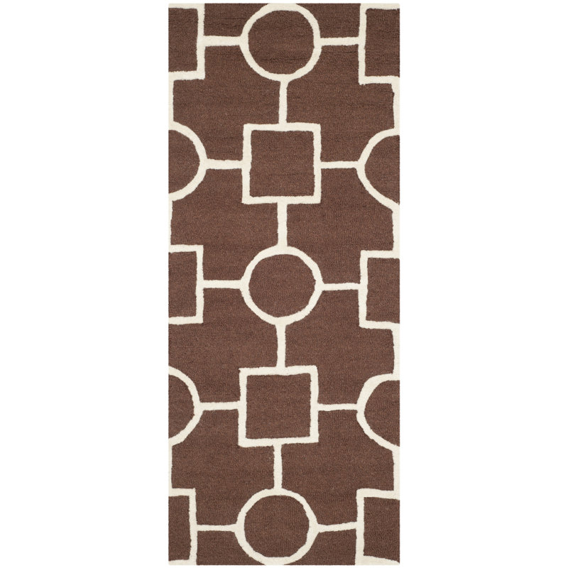Deedgra Hand Tufted Wool Geometric Rug, Runner 2'6" x 6'