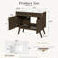 Meuble-lavabo autoportant de 91 cm (36 po) avec lavabo en céramique, 2 portes à fermeture amortie et armoire à rayures brun foncé