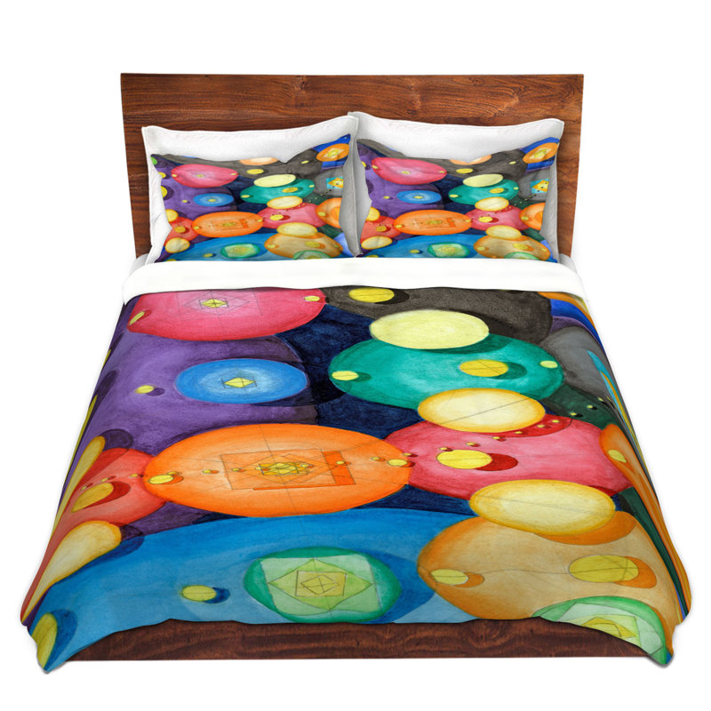 Ensemble de housse de couette DiaNoche en microfibre par Lorien Suarez - Sphères 15