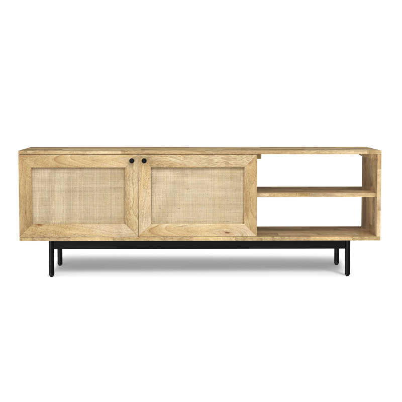 Reeves SOLID MANGO WOOD TV Media Stand in Natural For TVs up to 65 inches