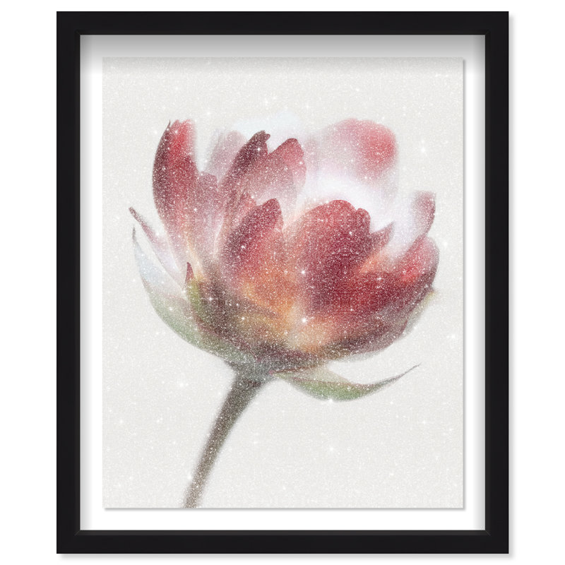Crimson Core II Shadowbox Abstract Print by Oliver Gal, Black Frame, 16 x 20, 21.5"H x 25.5"W, Black Shadowbox