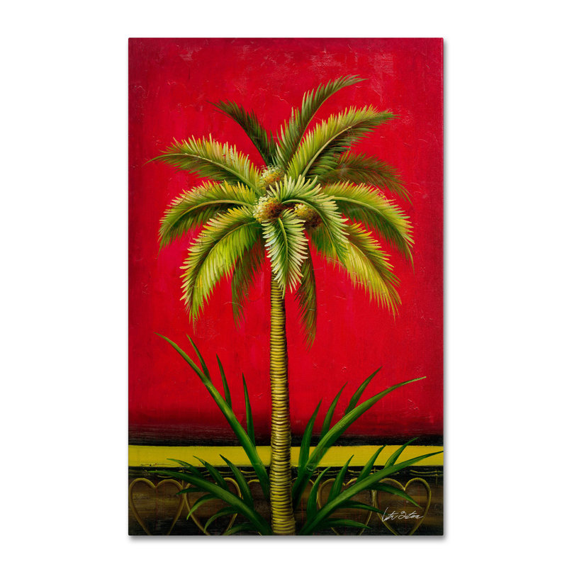 « tropical palm i », reproduction d’art sur toile tendue, H 32 po x l 22 po x P 2 po