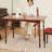 Brown Rectangular Solid Wood Turned Leg Dining Table-182619176
