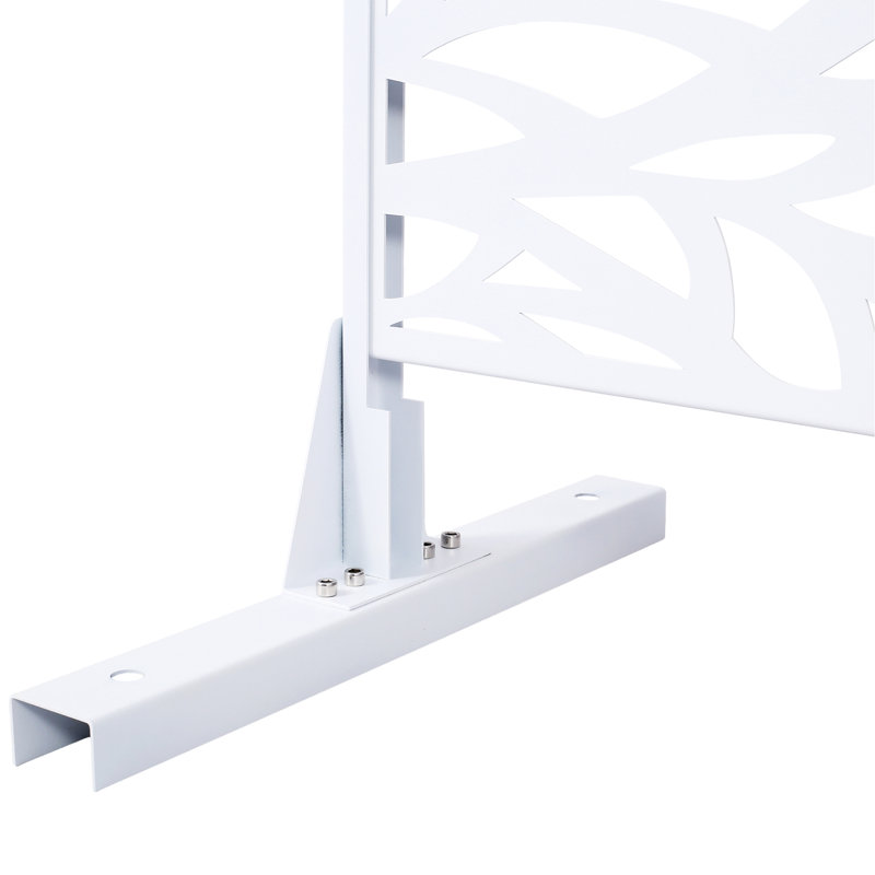 Écran d'intimité en métal H 76 po en métal - autoportant pour balcon, patio, terrasse Haven White Tempting
