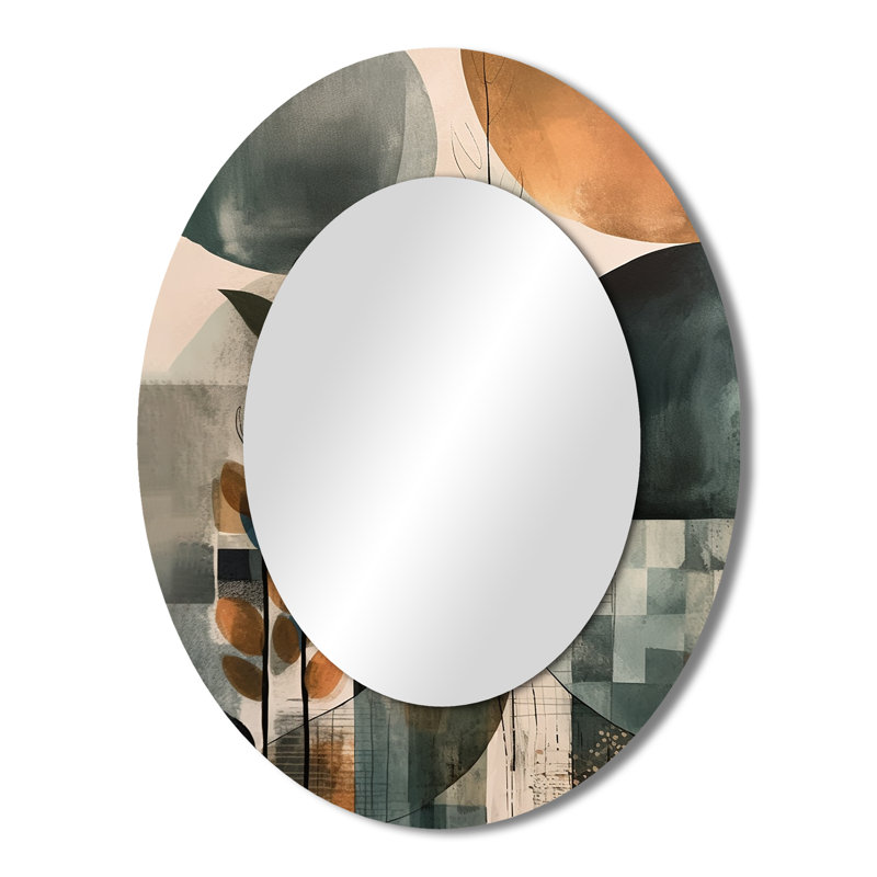 Miroir mural vert et brun Artistic Libération II, 43 po x 33 po