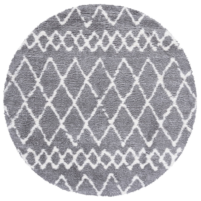 Tapis à poils longs Glennon, Rond 6 pi 7 po
