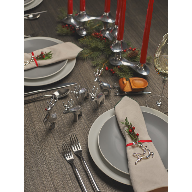 Nambe Mini Dasher Reindeer Set