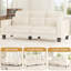 Modern 220CM 3-Seater Chenille Sofa With Wooden Frame and Square Armrests-118262226
