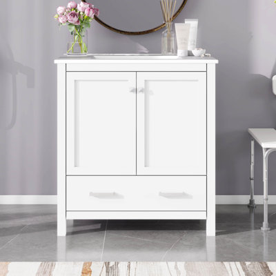 30" Modern Bathroom Vanity With Sink Combo Set, Solid Wood Frame Bathroom Storage Cabinet With 2 Soft Closing Doors And A Drawer